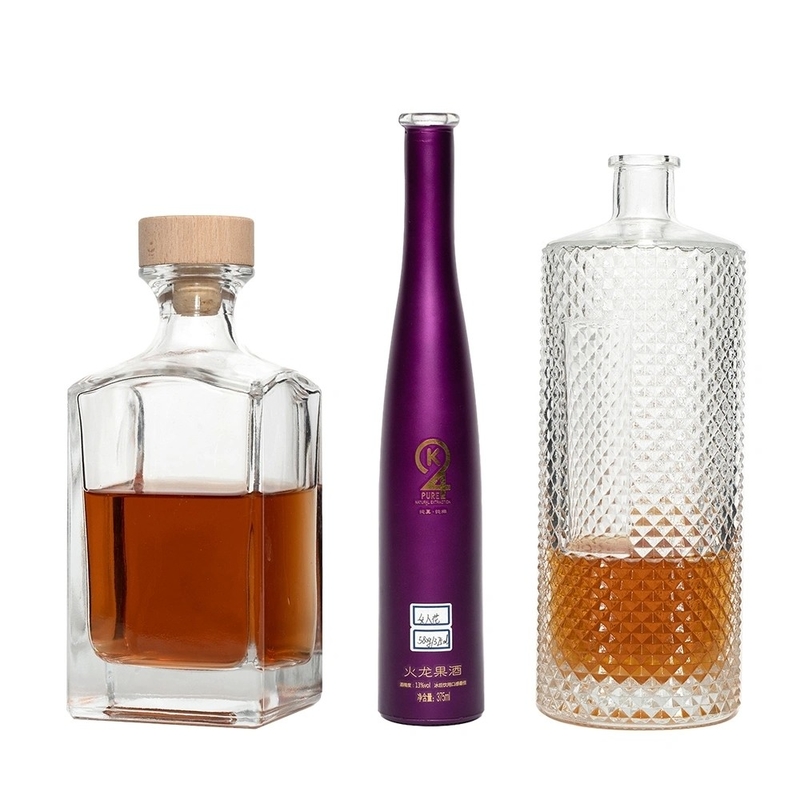 500ml 700ml 750ml 비어있는 위스키 럼 브랜디 음료 유리 술 병 와인