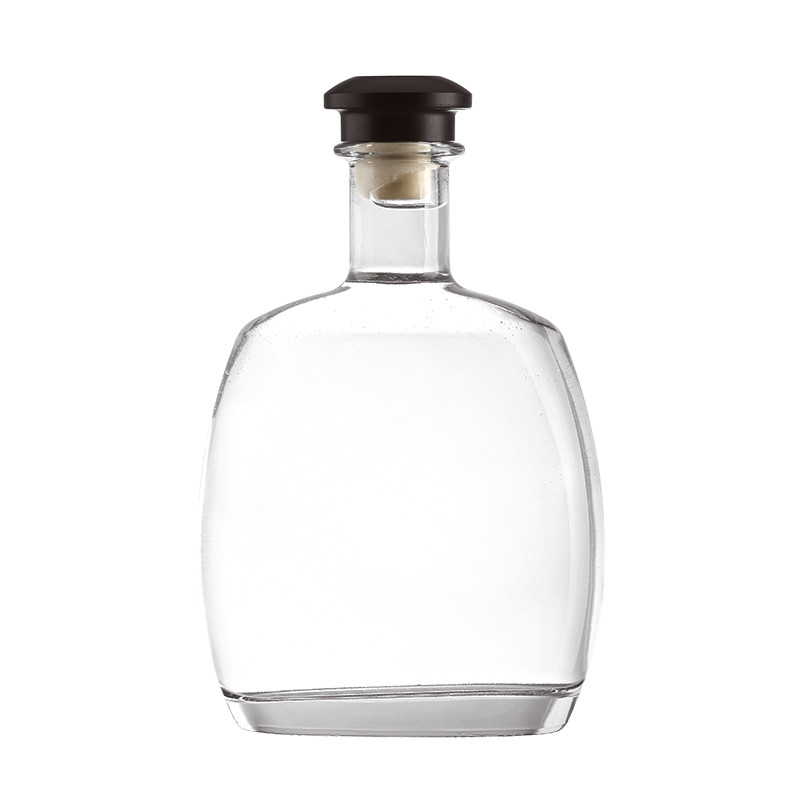 750ml 빈 보드카 진 유리 병과 슈퍼 플린트 유리 재료로 만든 코크