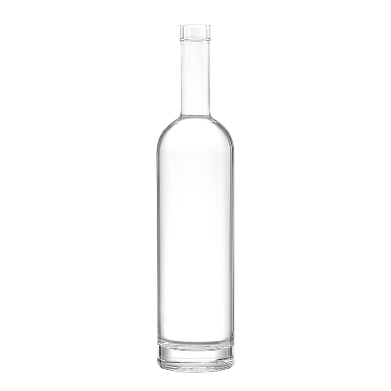 700ml 750ml 1 리터 주문 럼 알코올 병 슈퍼 플린트 유리 코크 막대기