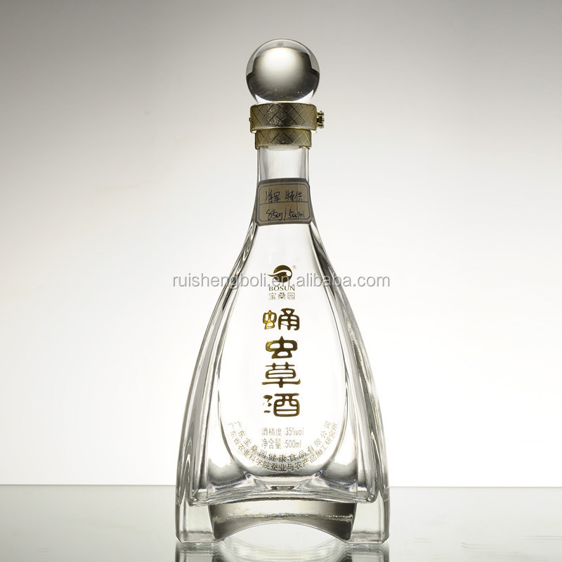 타워 모양의 인쇄 로고 투명한 유리 병의 영