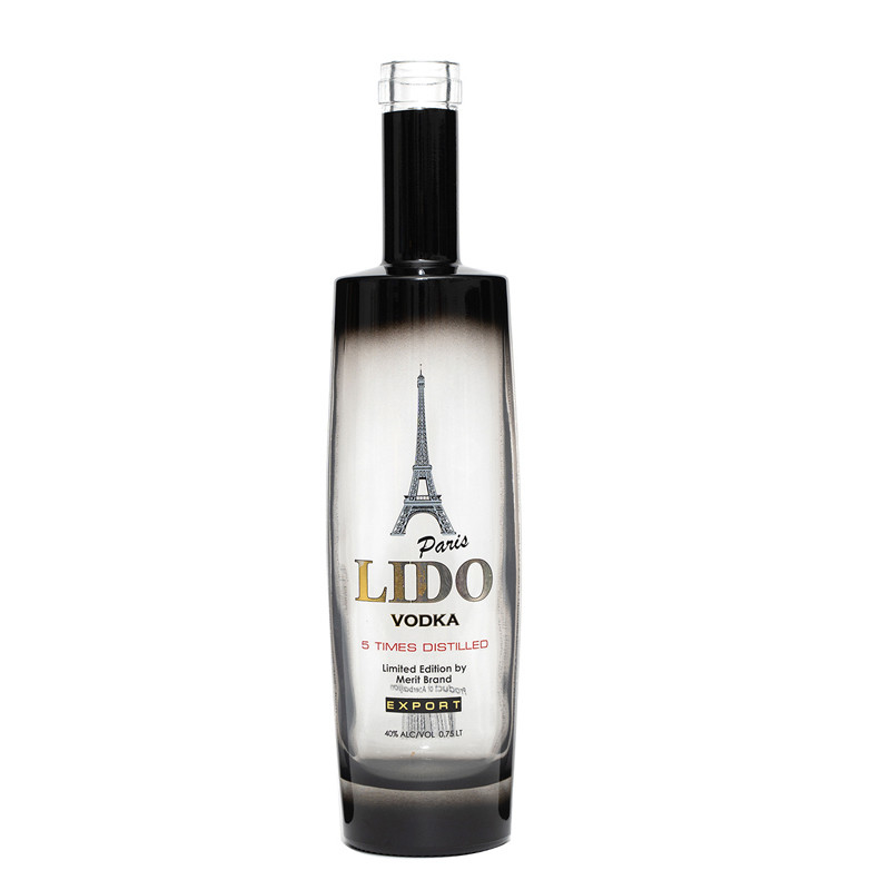 750ml 산업용 음료 유리 술 병 색 스프레이 표면과 디칼