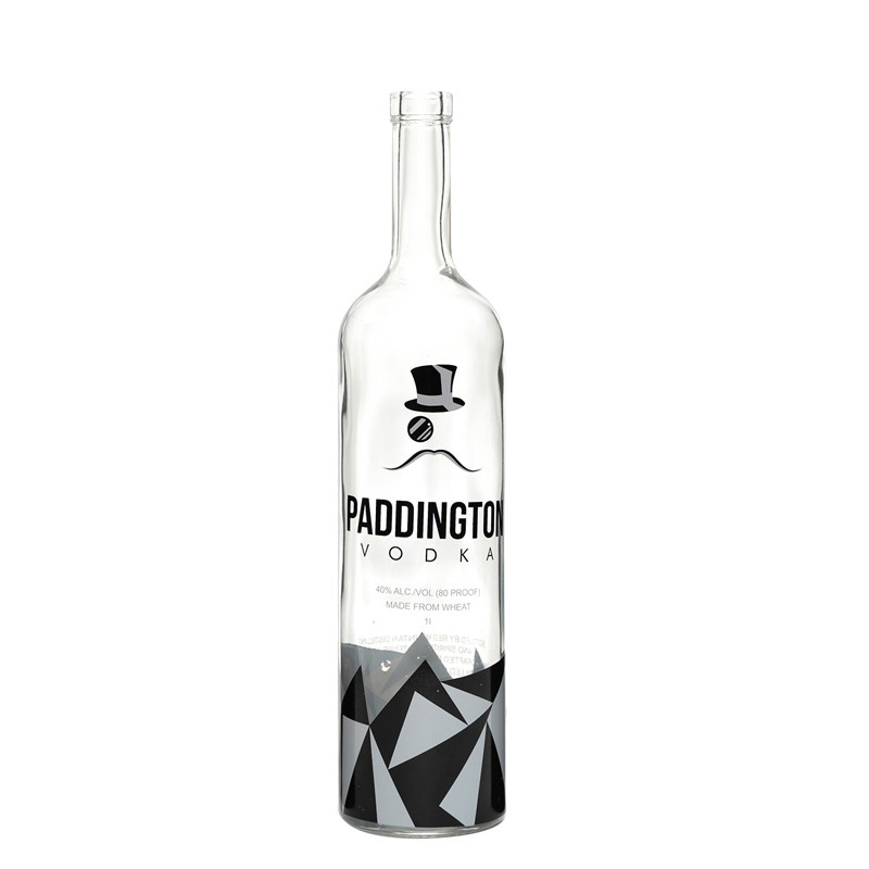 빈 투명 700ml 코크 톱 맑은 술용 보드카 유리 병