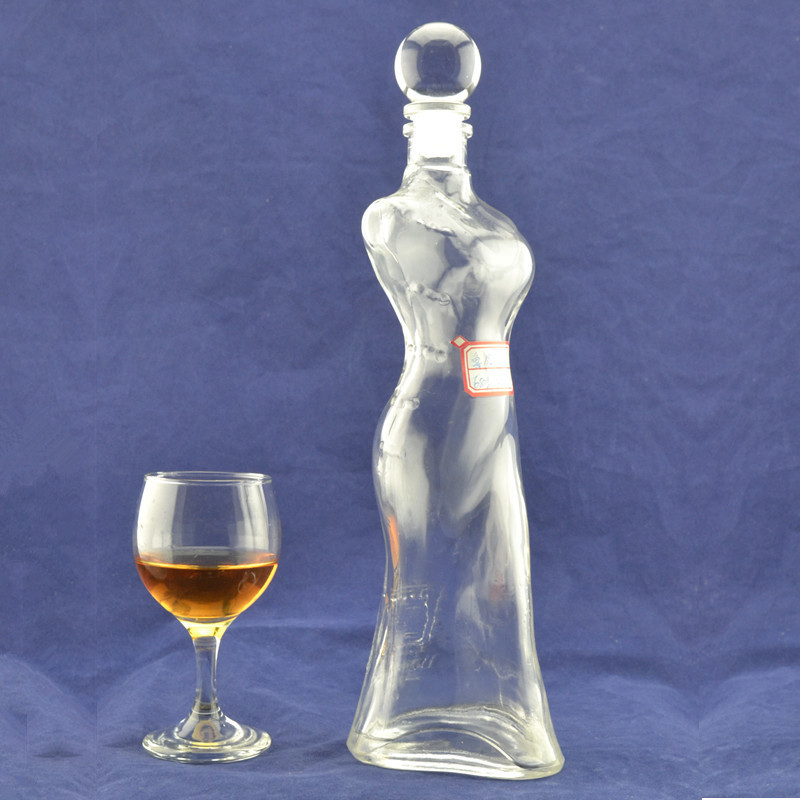350ml 500ml 750ml 여성 몸 모양 유리 병
