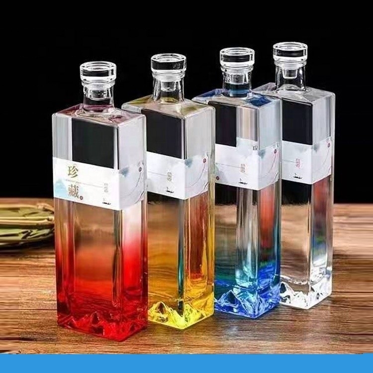 500ml 정면 둥근 스프레이 화이트 글래스 보드카 병 물 인쇄 및 스프레이 디자인