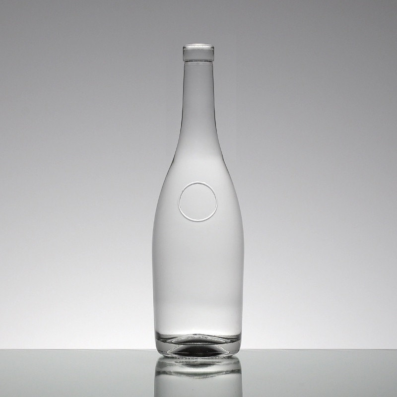 새겨진 슈퍼 플린트 유리 알코올 용 750ml 대용량 술 유리 병 코크 1 리터