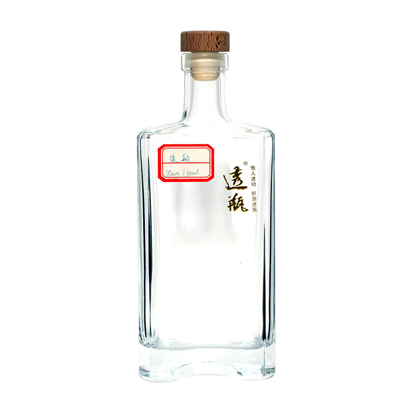375ml 500ml 700ml 750ml 그린 스퀘어 진 유리 병