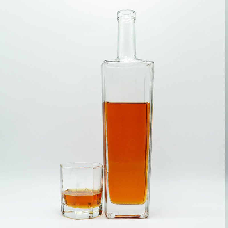 슈퍼 플린트 글래스 250ml 300ml 350ml 750ml 1l 맑은 유리 술 병 테킬라