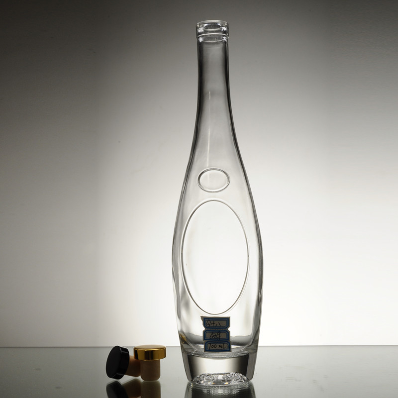 고 플린트 유리 재료 750ml 유리 병 맑은 올리브 오일 병 밀폐 유형 코크