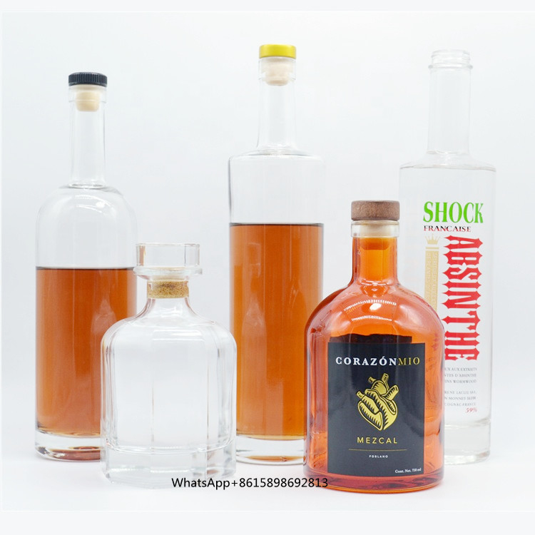 엑스트라 화이트 플린트 글래스 350ml 500ml 700ml 750ml 보드카 진 위스키 리커 유리 병
