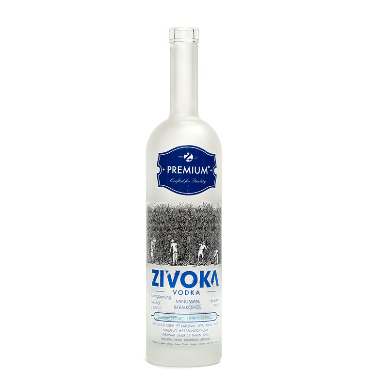 500ml 700ml 75cl 얼음 물질에 와드카 위스키 리커를위한 슈퍼 플린트 유리 병