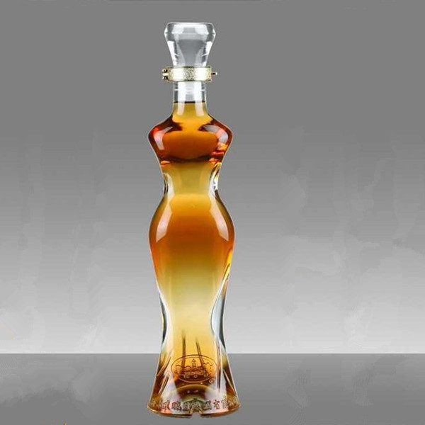 슈퍼 플린트 유리 목걸이 예쁜 여자 몸 모양 500ml 유리 병 와인 병 샴페인 병